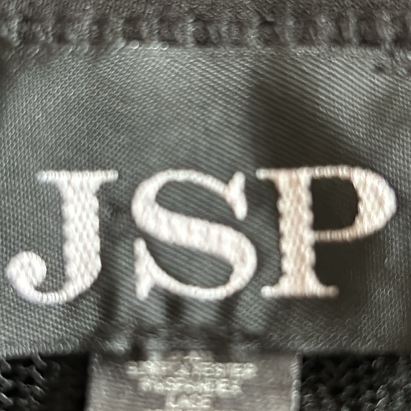 JSP polyester/lace/nylon short jacket. 22”long from shoulder to hem; 19”sleeve. - Picture 5 of 6